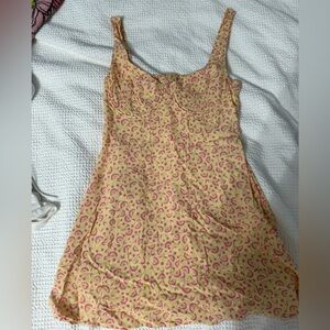 PacSun Yellow and Pink Mini Dress